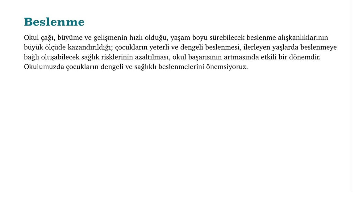 Eylül Ayı Beslenme Listesi